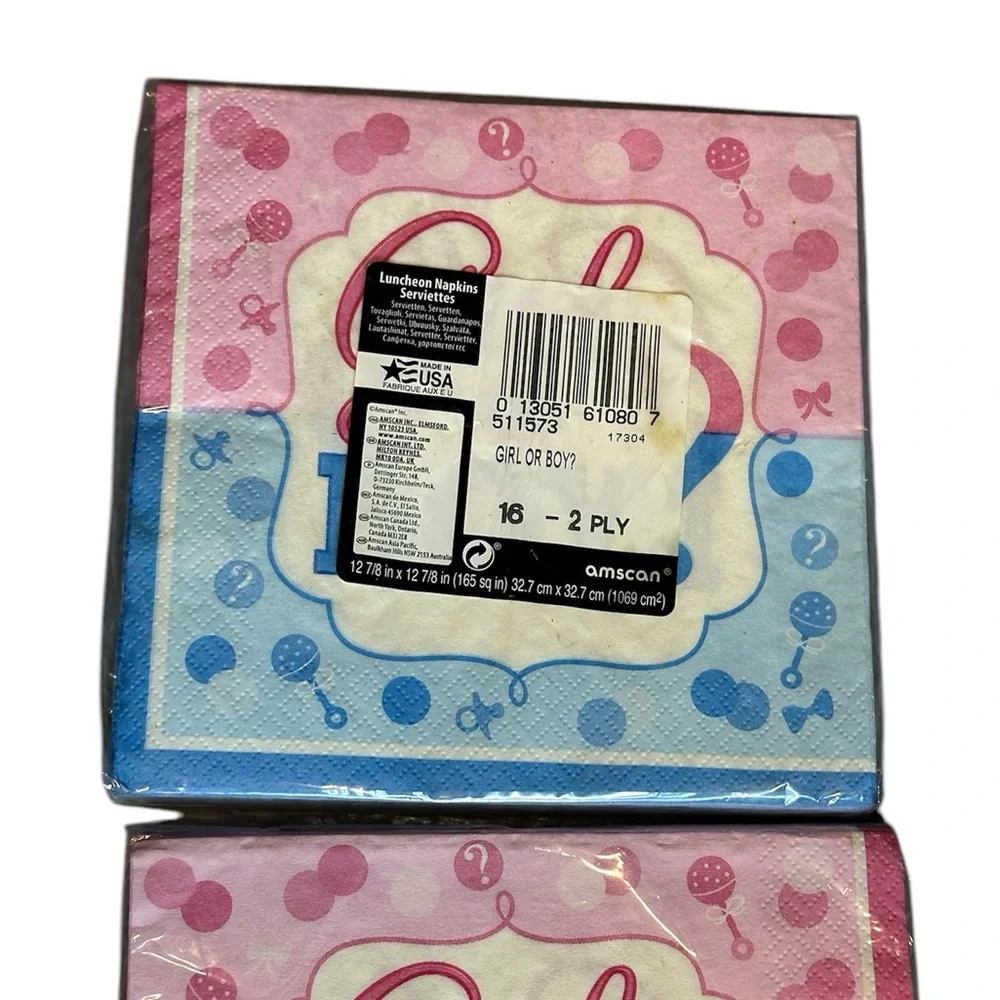 Gender Reveal Napkins - Girl or Boy Pink and Blue